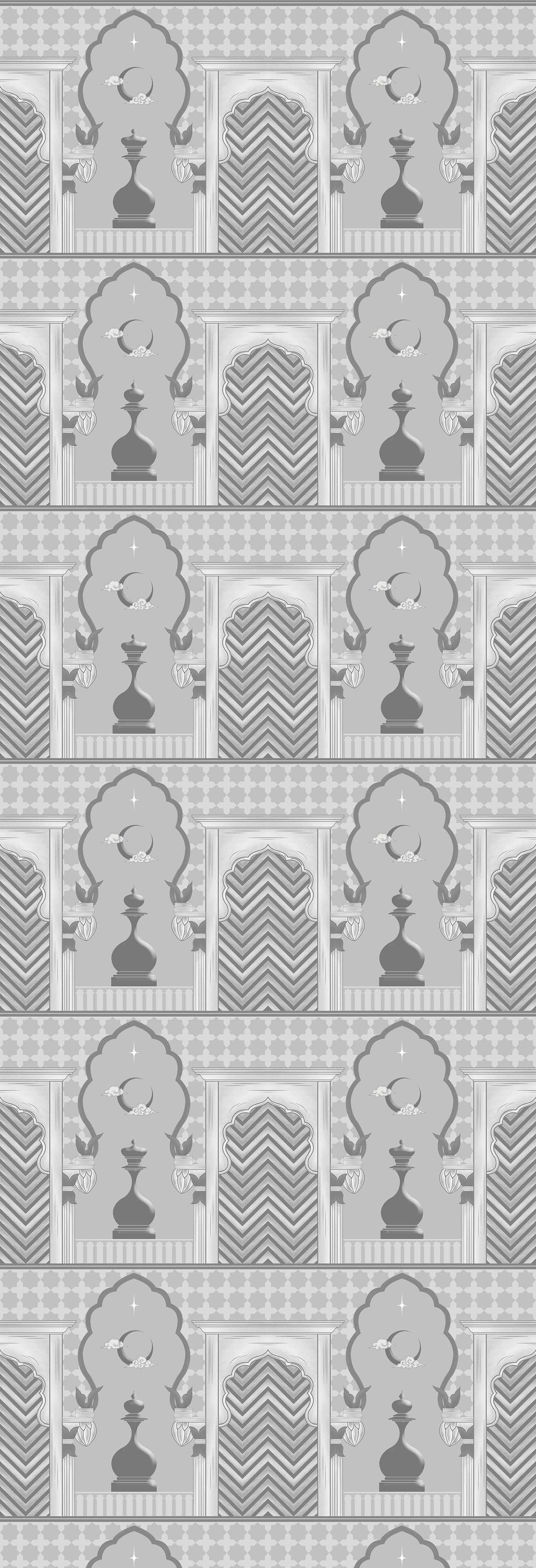 Baazi | Gauze | Grey | Wallpaper