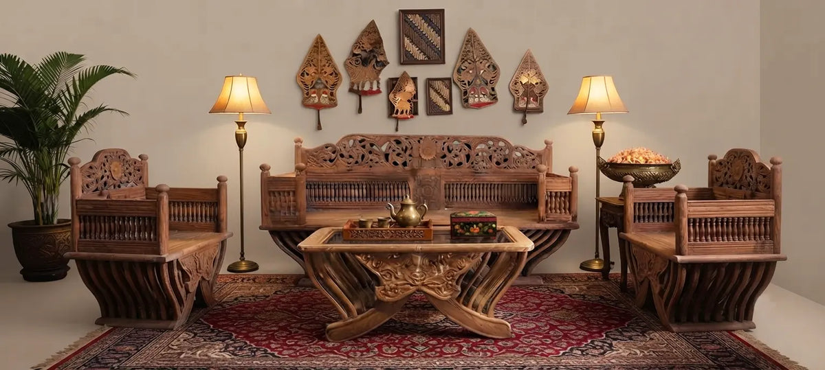 Arzaani
Wooden Carved Lounge Suite with Center Table Artefacts
Artifacts
South Indian artifacts
Indian artefacts