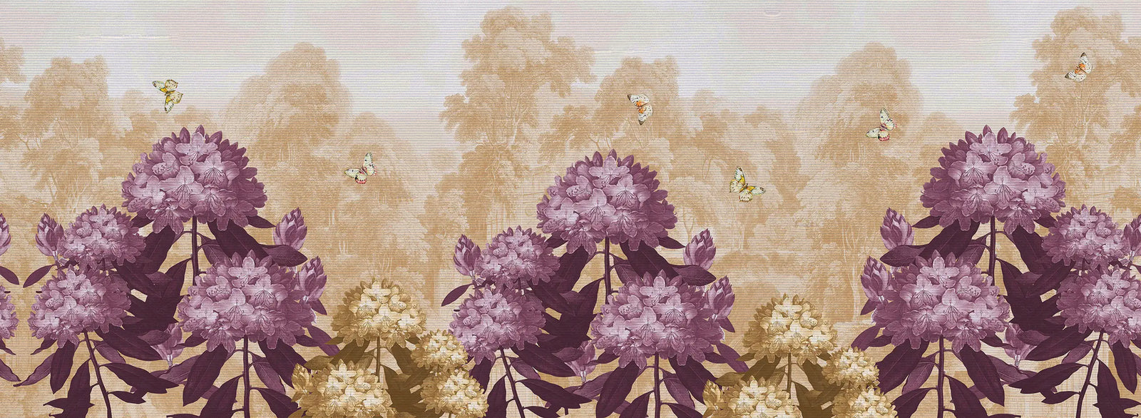 The Wall Flower | Shantung | Grove Sepia | Wallpaper