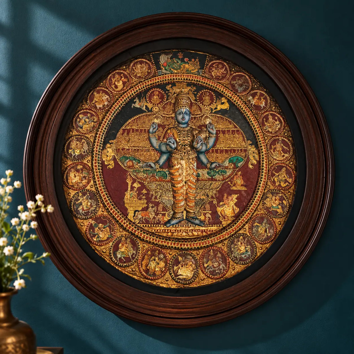 Arzaani
Lord Vishnu in a Celestial Mandala The Divine Preserver 
Tanjore