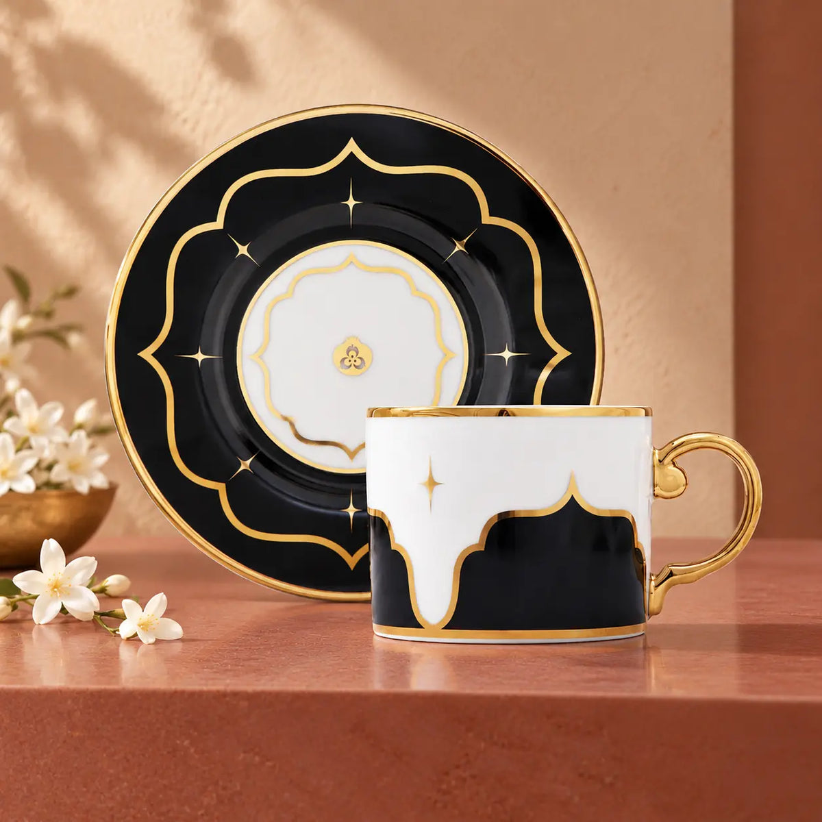 Arzaani ANAAR - TEA CUP & SAUCER - SET OF 4 CUPS & SAUCERS