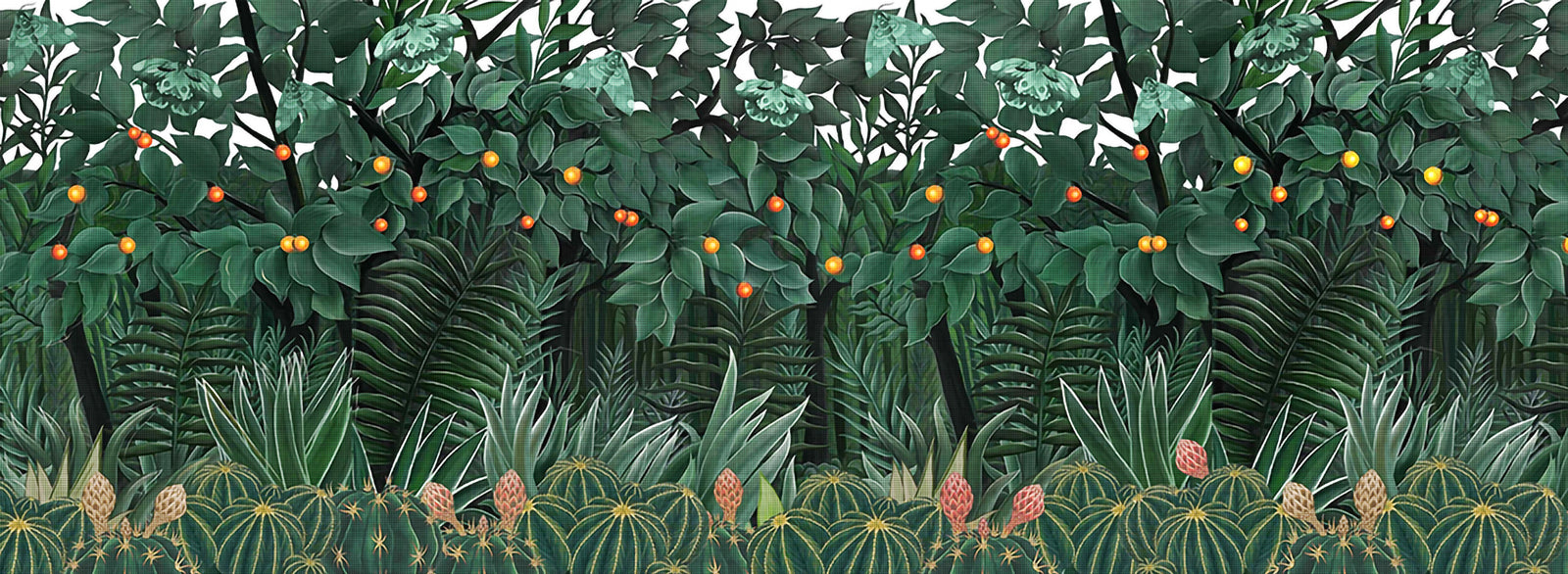 Mandarin Forest | Gauze | Moss | Wallpaper