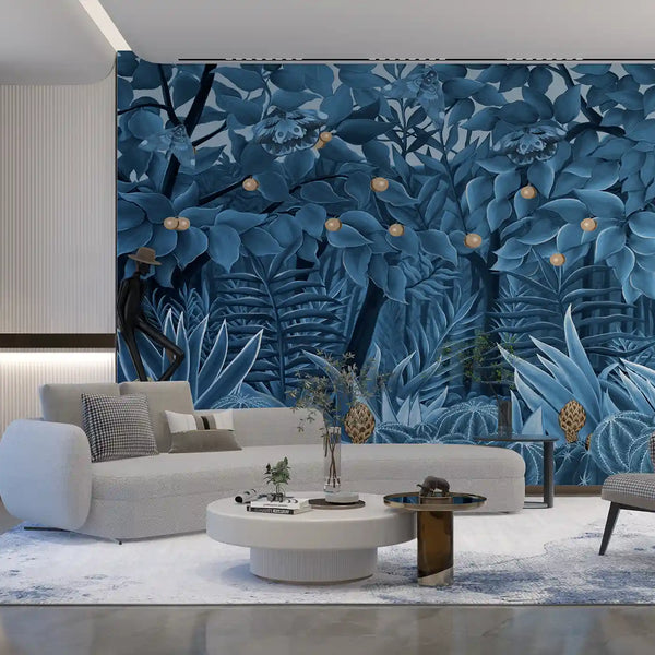 Mandarin Forest | Lustre | Ink | Wallpaper