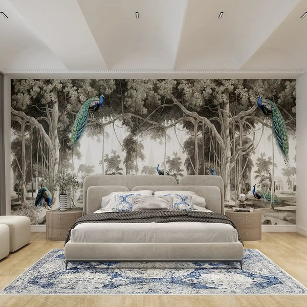 Mor Bagh | Shantung | Natural | Wallpaper