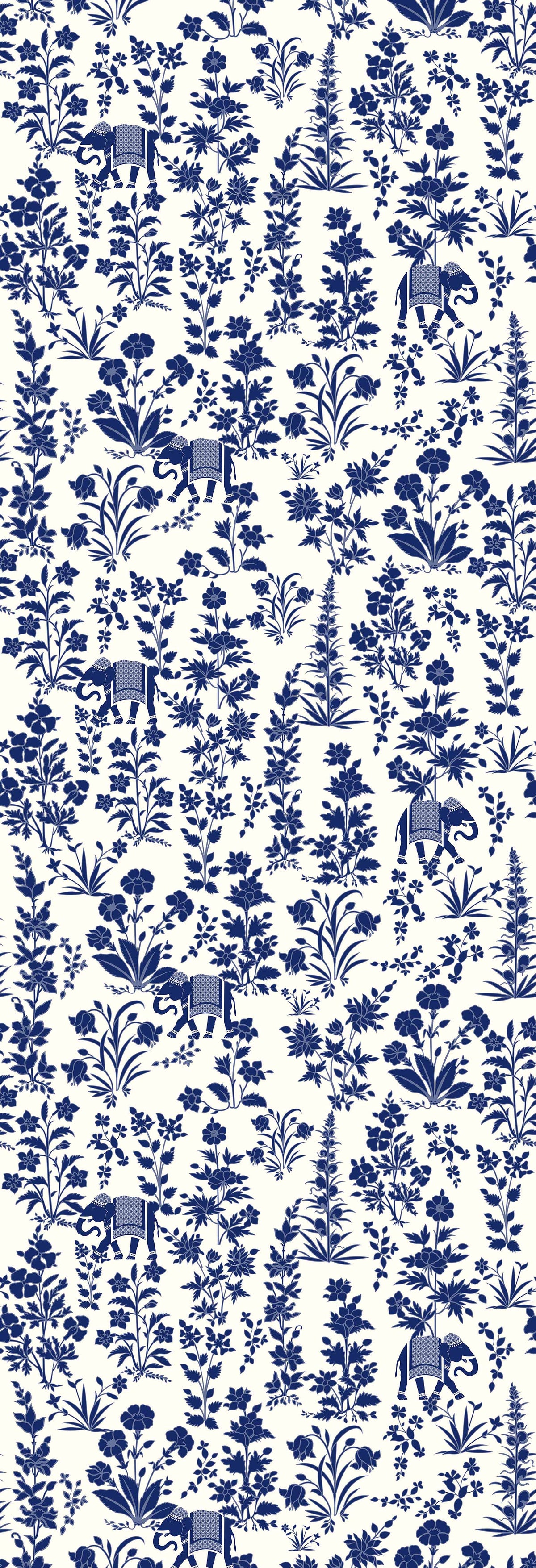 Bahaar | Gauze | Navy | Wallpaper