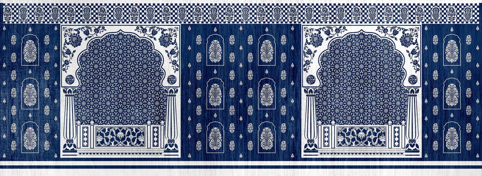 Rang Mahal | Lustre | Indigo | Wallpaper