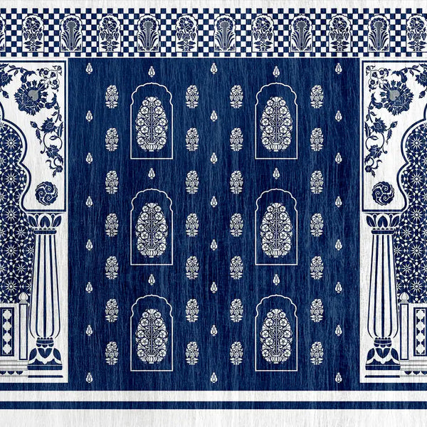 Rang Mahal | Lustre | Indigo | Wallpaper