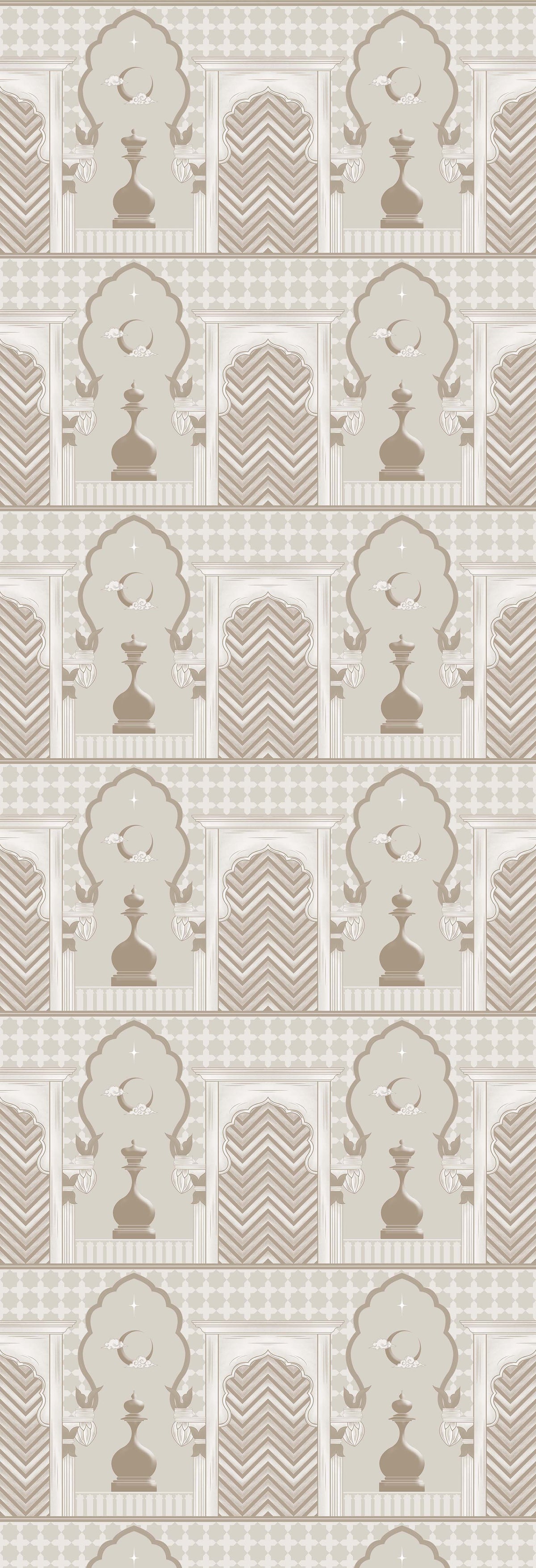 Baazi | Gauze | Sepia | Wallpaper
