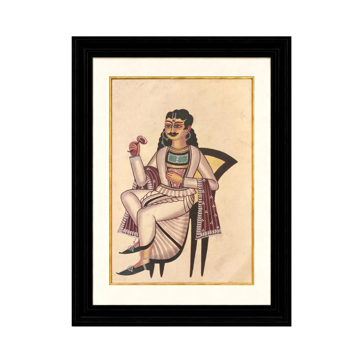 Arzaani 
Seated Babu with a Rose
Kalighat Paintings
30-40 years old
