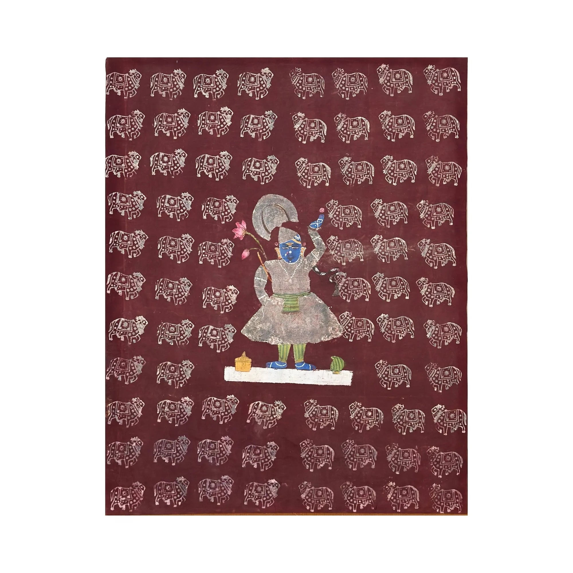 Shrinathji with Scared Cow Motif Pichwai
