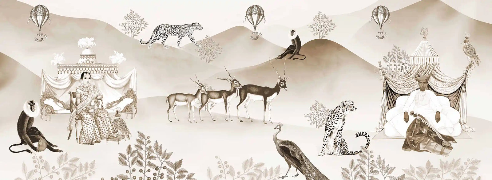 The Hunt | Lawn | Sepia | Wallpaper