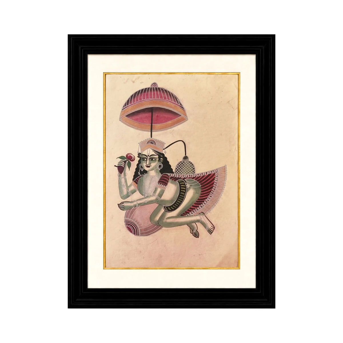 Arzaani 
Winged Figure Beneath a parasol
Kalighat Paintings
30-40 years old