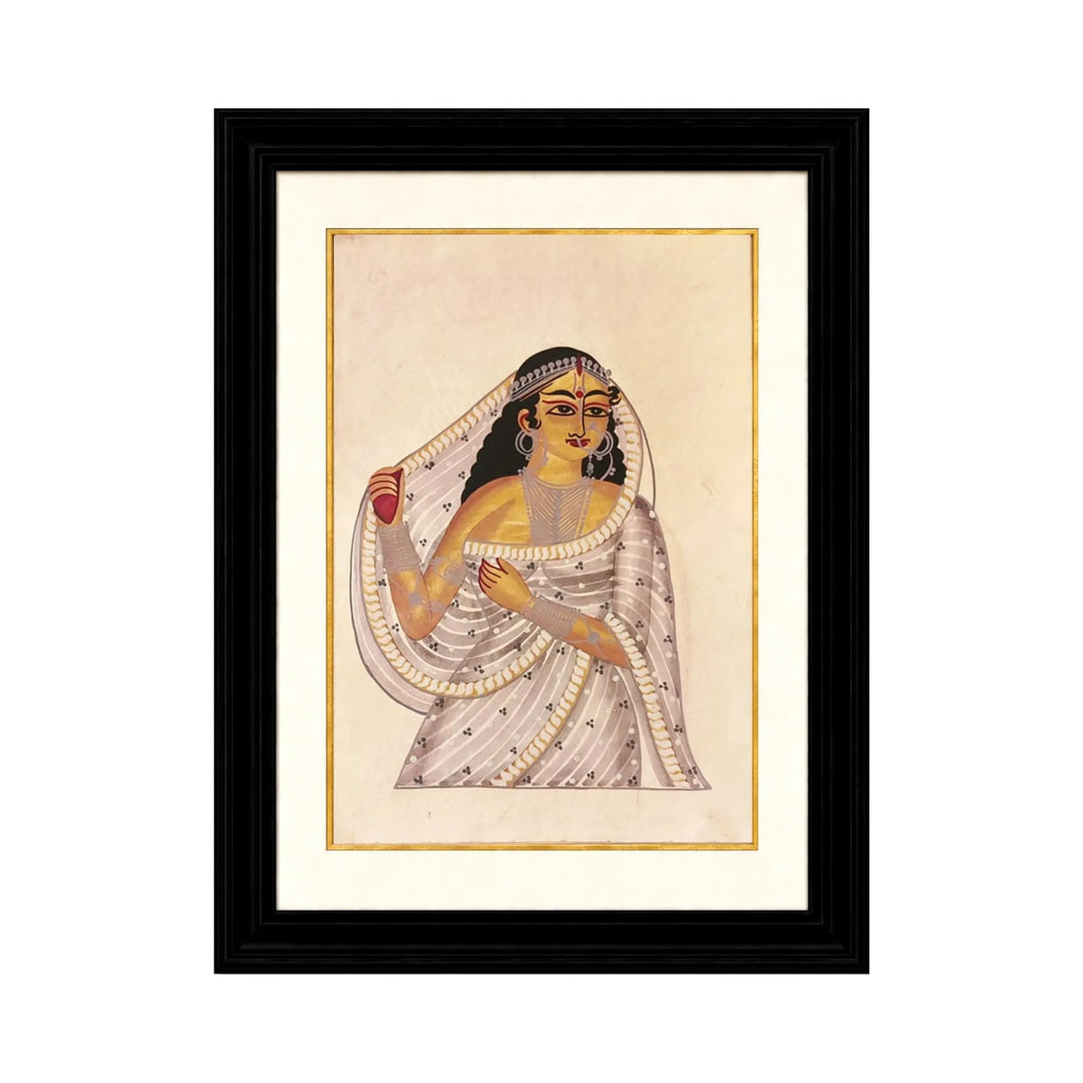 Arzaani 
Woman Lifting Her Veil
Kalighat Paintings
30-40 years old