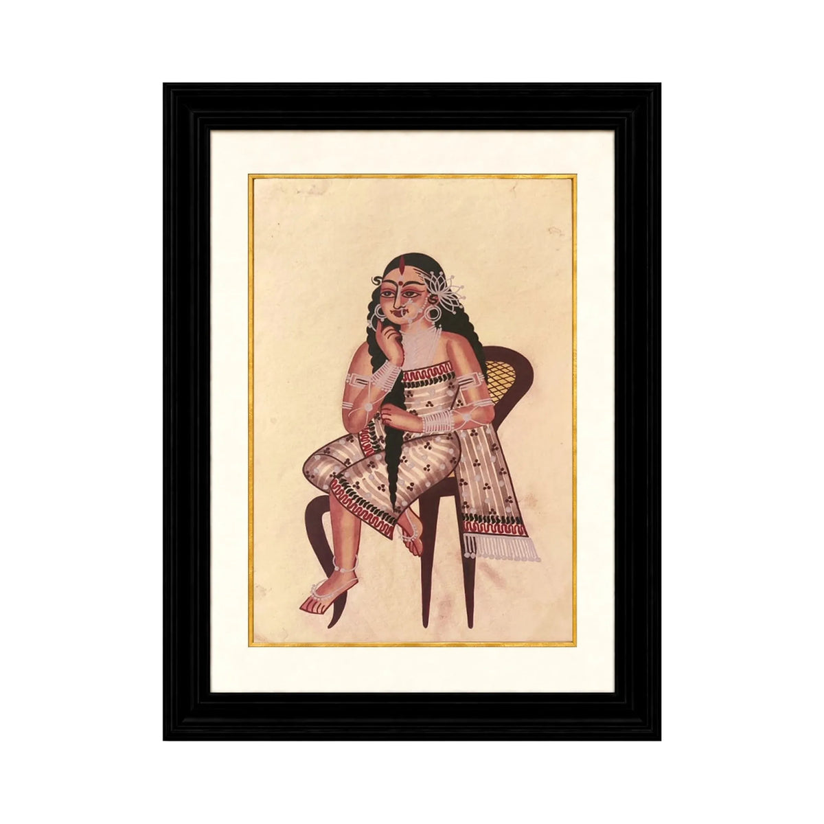 Arzaani 
Woman Seated in Reflection
Kalighat Paintings
30-40 years old