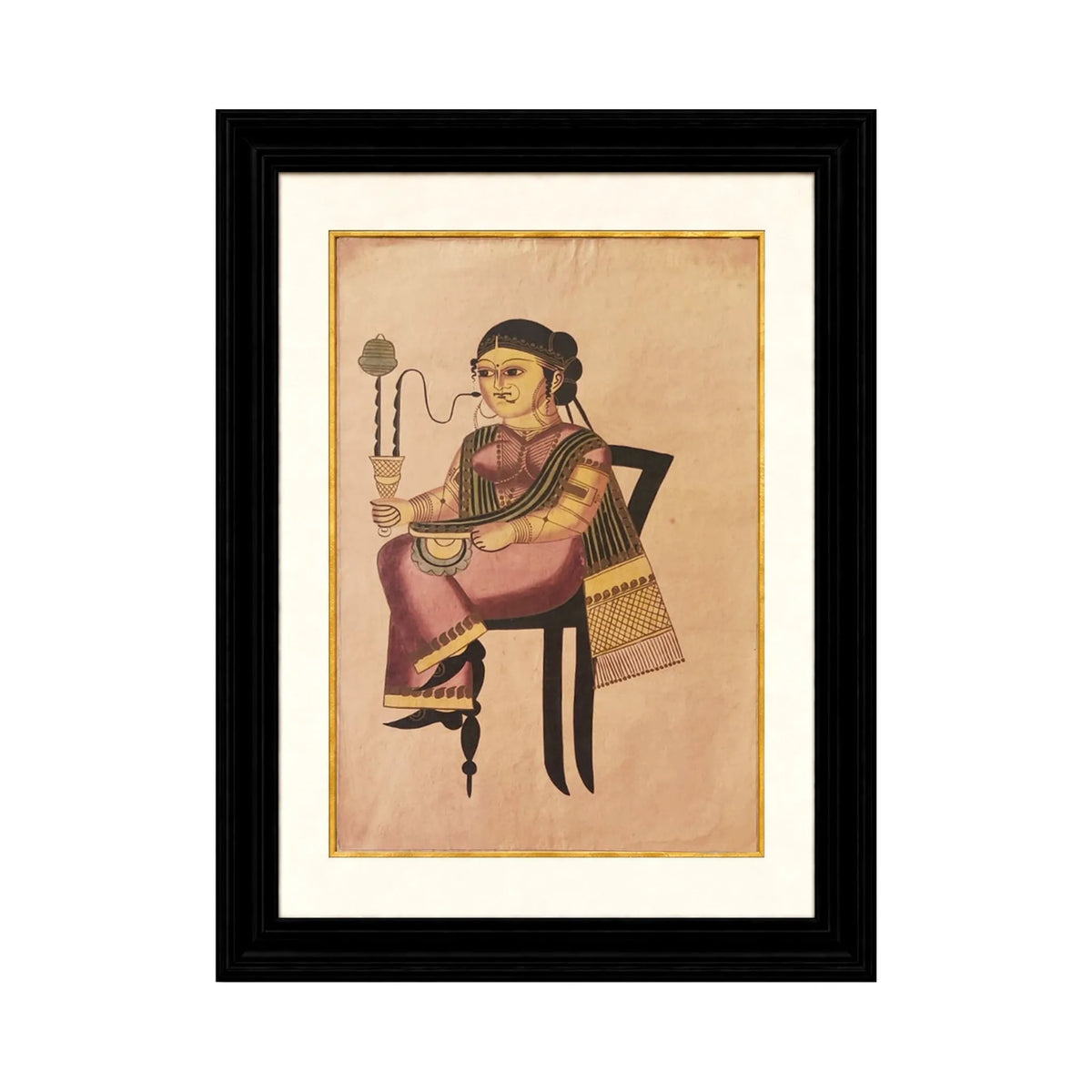 Arzaani 
Woman Smoking a Hookah
Kalighat Paintings
30-40 years old