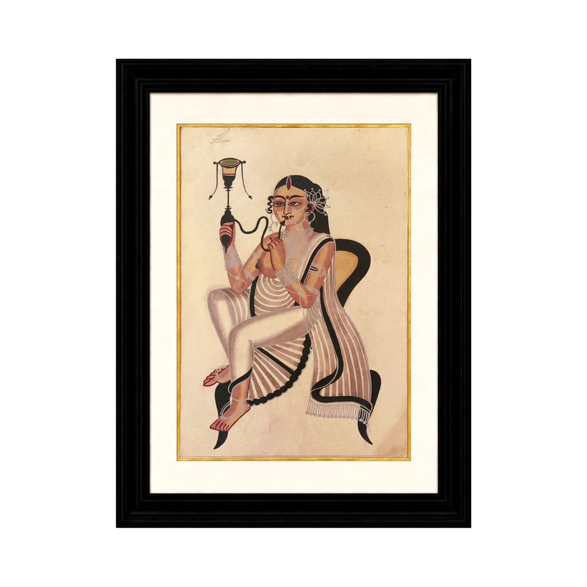 Arzaani 
Woman with a Hookah
Kalighat Paintings
30-40 years old