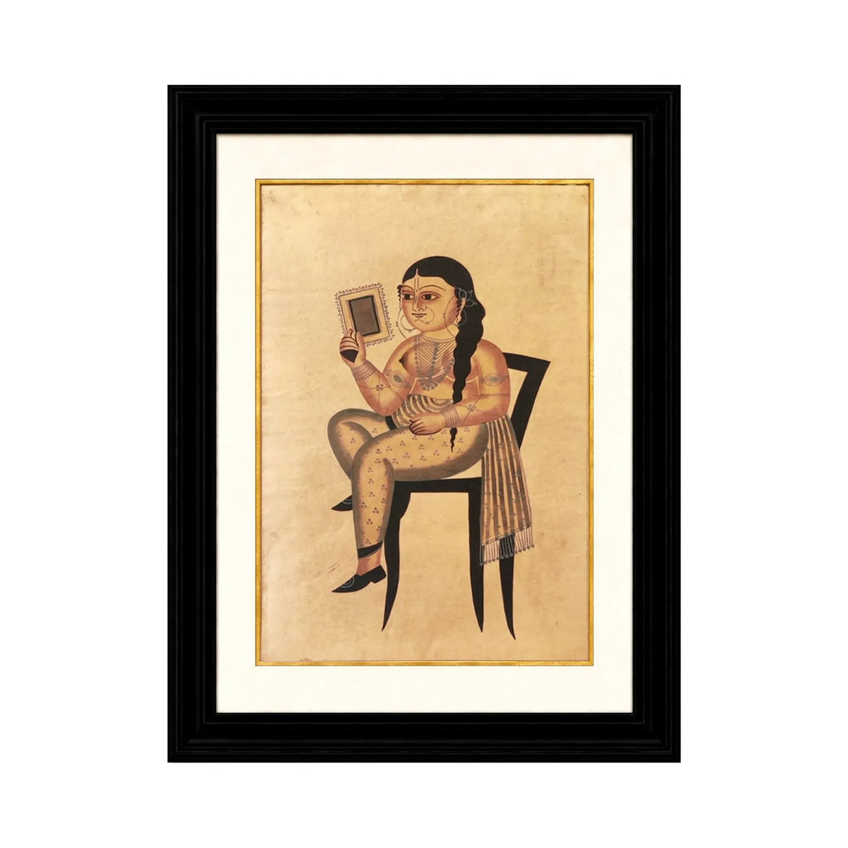 Arzaani 
Woman with a Mirror
Kalighat Paintings
30-40 years old
