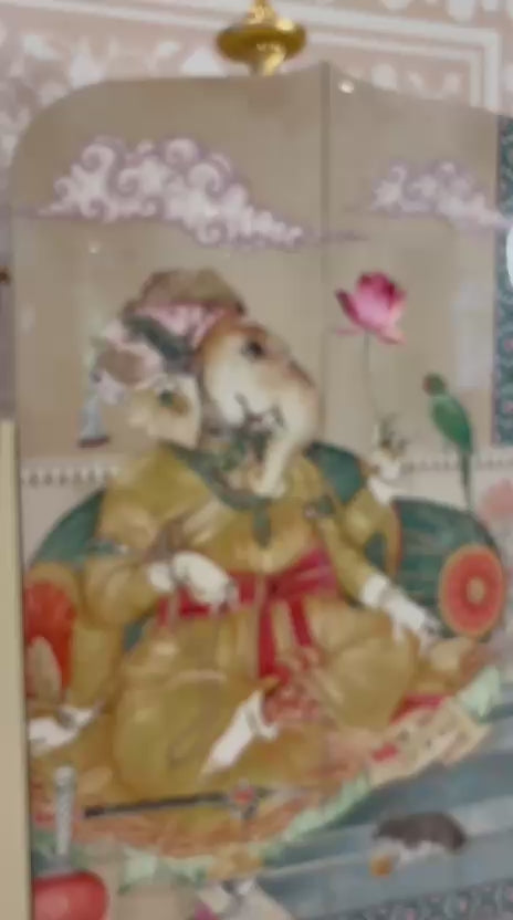 Arzaani HEY BHAGWAN LORD GANESHA WITH PARROT Mandir Cabinet
